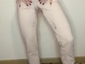I swing my ass and pee in my pants. I like to play sports in pissed pants