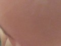 pale blonde milf sucks my cock while taking a bath