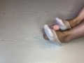 My Sockjob with dildo in white ped socks