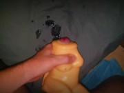 Guy Cums Hard On Sex Toy