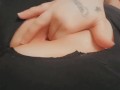 Ripped leggings and my oiled up pussy