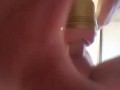 Stud with muscles fucks fleshlight with huge big cock, Denver BWC