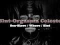 Slut-Orgasma Celeste in black latex using my new equine dildo