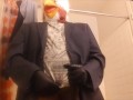 CHICKEN choking his own "chicken" ? -- HUGE LOAD!