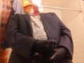 CHICKEN choking his own "chicken" ? -- HUGE LOAD!