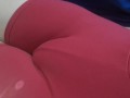 My red shorts hiding my tight pussy mound.