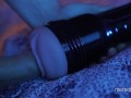 Guy sensually fucks his toy and cums