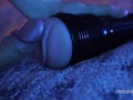 Guy sensually fucks his toy and cums