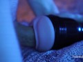 Guy sensually fucks his toy and cums