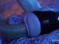 Guy sensually fucks his toy and cums