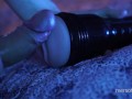 Guy sensually fucks his toy and cums