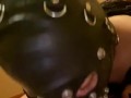 Master little mask slut gagging on his bbc 