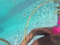 Cute teen Irina Poplavok swims naked underwater