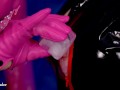 Sensual Ice Cube Slow Lesbian Play 4k. PVC Clothes FemDom Play