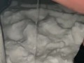 Wife exits hot tub in bikini, removed her bottoms to go pee in the snow in our backyard. Steamy piss
