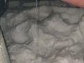 Wife exits hot tub in bikini, removed her bottoms to go pee in the snow in our backyard. Steamy piss