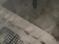 Wife exits hot tub in bikini, removed her bottoms to go pee in the snow in our backyard. Steamy piss