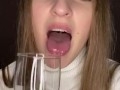 Glass of saliva 