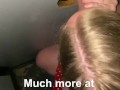 Hotwife gets a creampie from a stranger at the gloryhole - huge load!