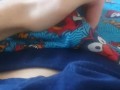 Solo Masturbation and Stomach Cumshot while watching porn in Pyjamas