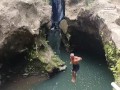 VAGINA FALL public FLASH and PEE #Tourist atraction Waterfall in Jungle