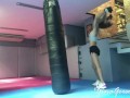 Female boxing training