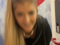 Teen fucks her self in train bathroom 