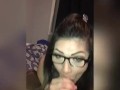 Sexy nerdy bbw gets vengeful beside white boyfriend with huge bbc (wipes his cum on bf)