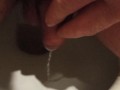 I pee and stroke my dickhead.