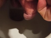 I pee and stroke my dickhead.