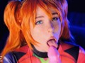 Hot slut Asuka Langley. Sloppy Blowjob and Pussy Creampie - MollyRedWolf