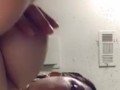 POV chubby white slut sits on your face with creamy pussy