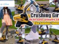 Big excavator is destroyed kicked, trampled, crushed, smashed, crushed, broken plastic car, crush