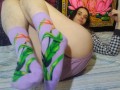 Hairy Onlyfans ManyVids PAWG PinkMoonLust Changes Panties Cute Socks For Video Slut Camgirl 