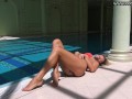Very hot Russian pornstar by the pool Mary Kalisy