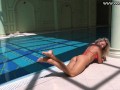 Very hot Russian pornstar by the pool Mary Kalisy