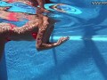 Very hot Russian pornstar by the pool Mary Kalisy
