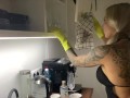 Cleaning like a slut ! Subordinate to her mistress!