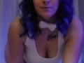 Sexy blue haired milf bunny making herself cum 