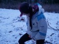 Snowy Piss At Dusk In The Woods Of Canada