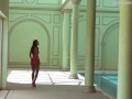 Tiffany Tatum escorted by Jack in swimming pool