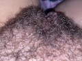 Playing With My Big Hairy Clit Close Up