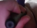 Bbw fucks fat dildo!