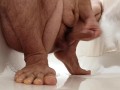 I pee in the bathroom and try to jerk off a dick.
