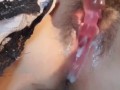 HOT girl masturbating & squirting with hairy pussy