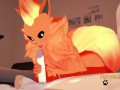 Pokemon Hentai - Flareon blowjob to dog with cum in her mouth