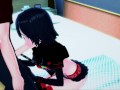 Ryuko Matoi giving blowjob and getting mouth fucked.
