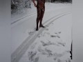 Naughty pee and naked in snow 