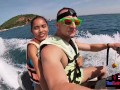 Jetski blowjob in public with his real Asian teen girlfriend