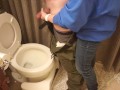  My girlfriend holds my dick and helps me pee pissing 